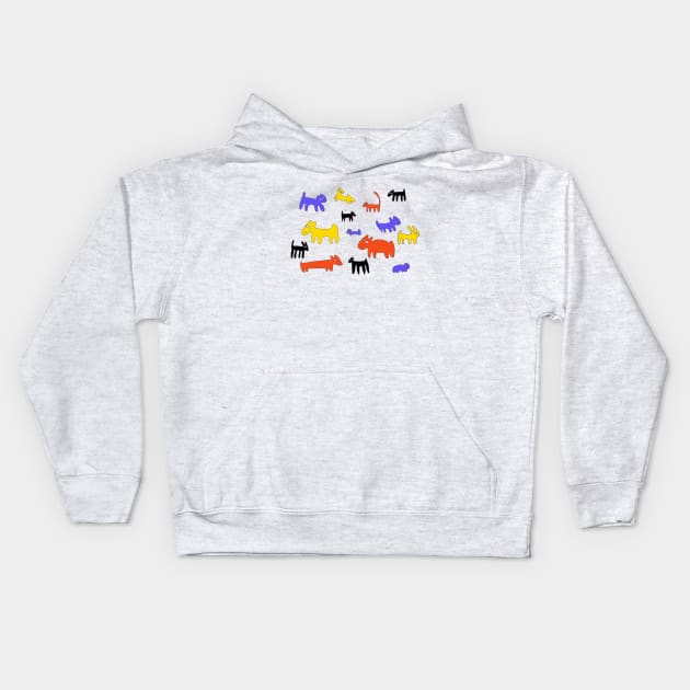 dogs Kids Hoodie by Angel Rivas